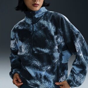 Women's NIKE Blue and Black Fleece Jacket